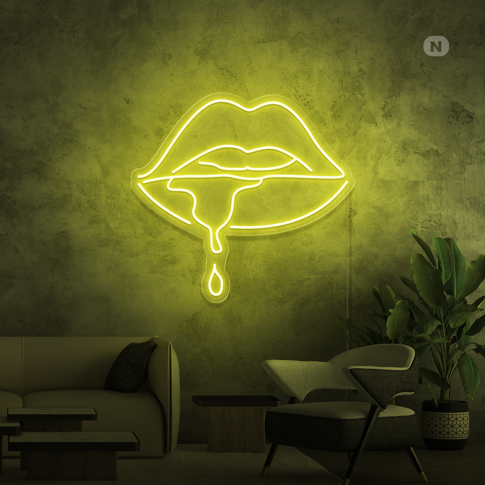 Enseigne néon Lèvres caustiques