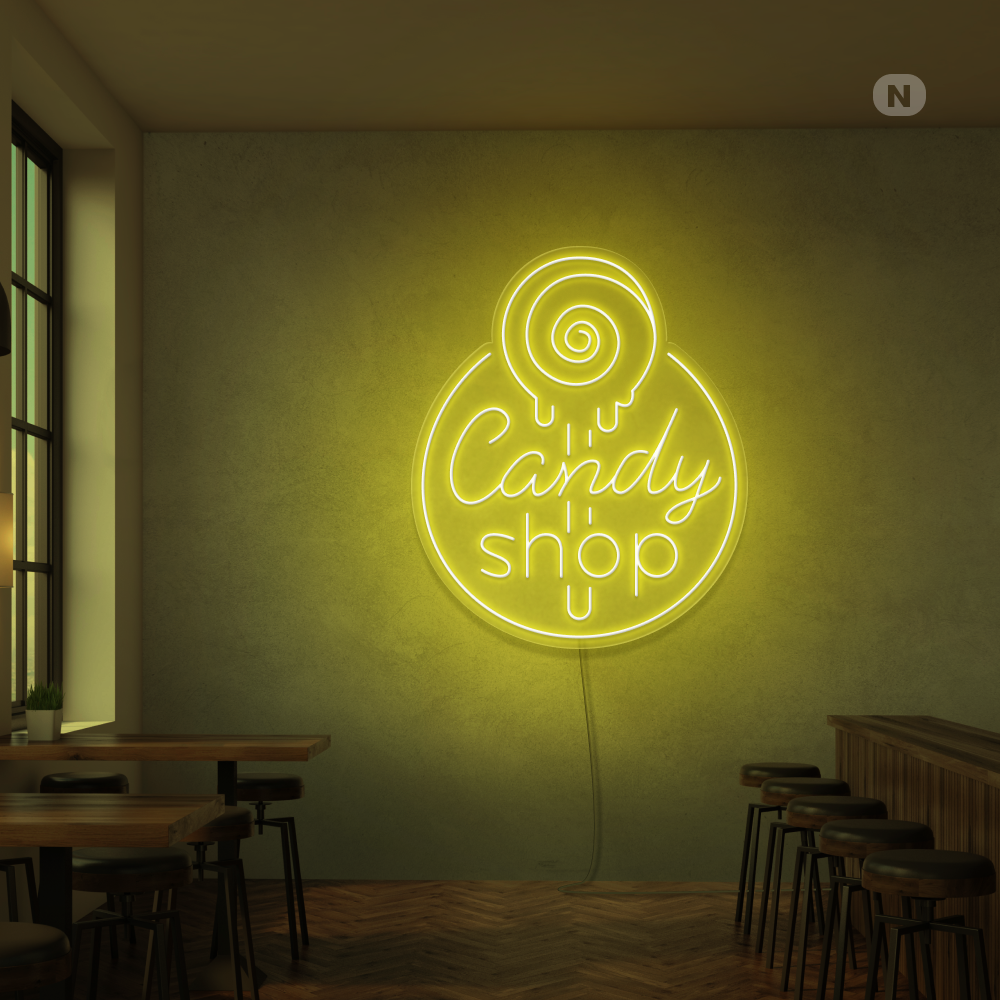 Enseigne néon Candy Shop