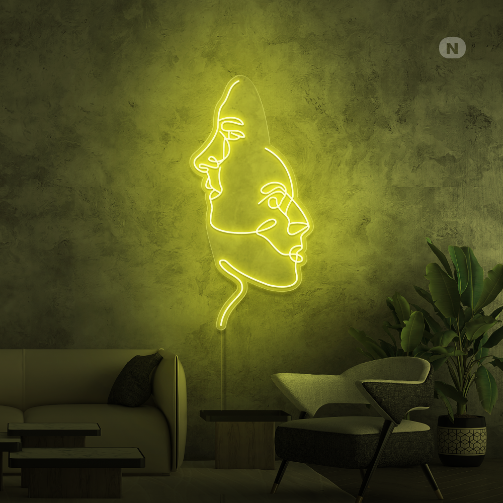 Enseigne néon Les visages