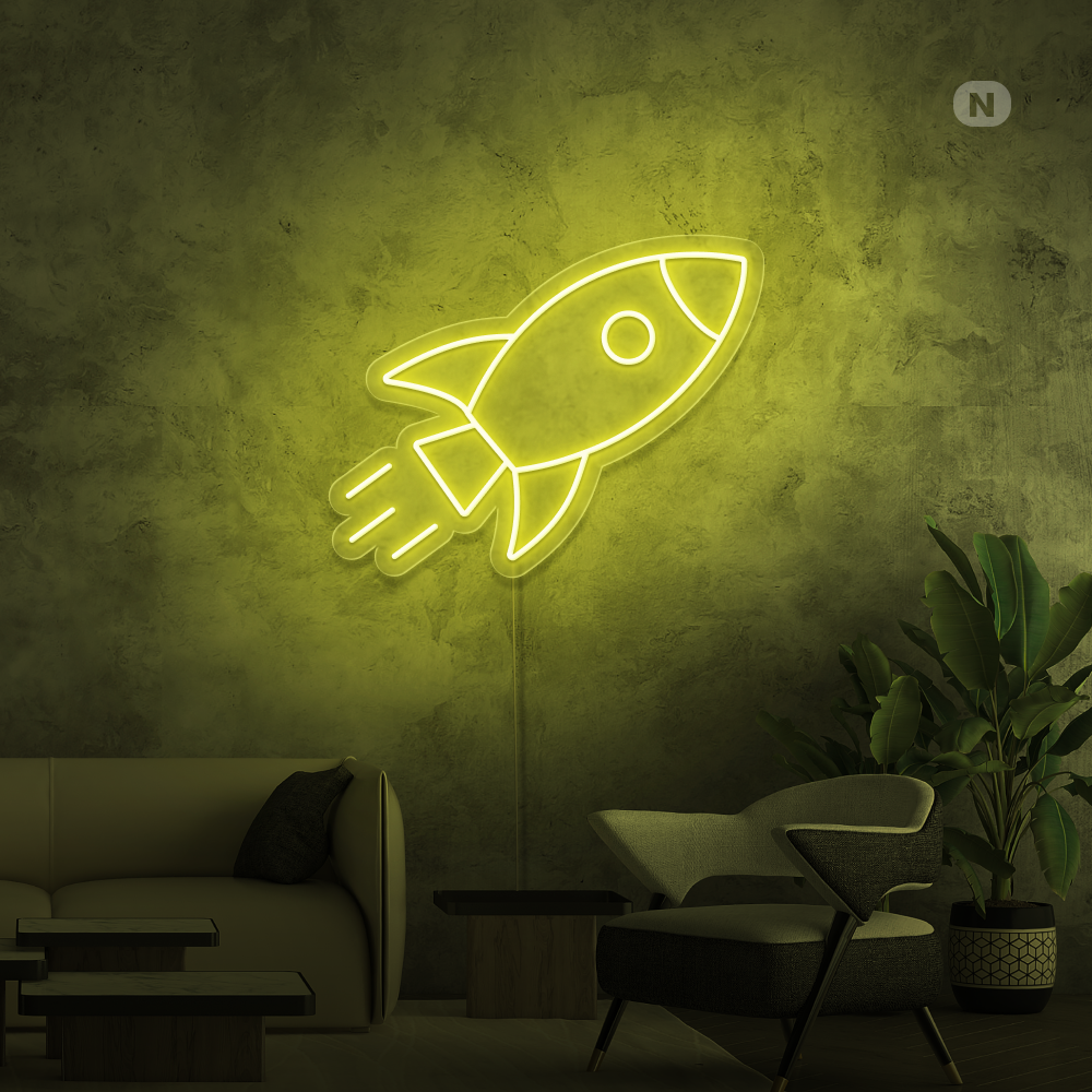 Enseigne néon Fusée