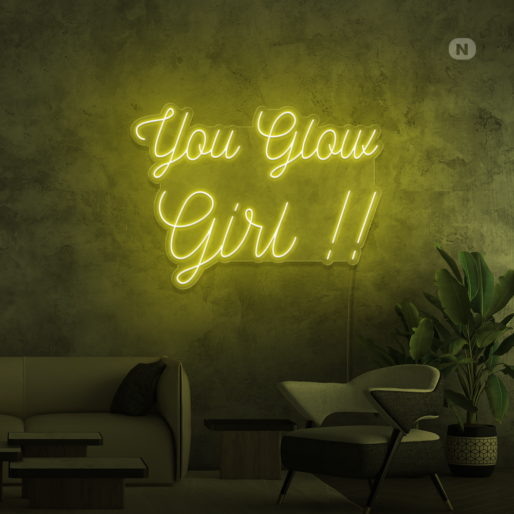 Enseigne néon You Glow Girl