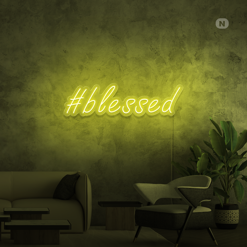 Enseigne néon #Blessed