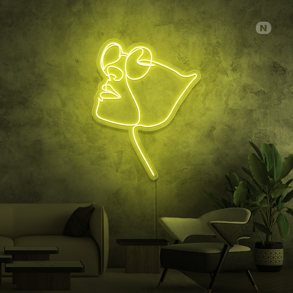 Enseigne néon Gezicht met bril