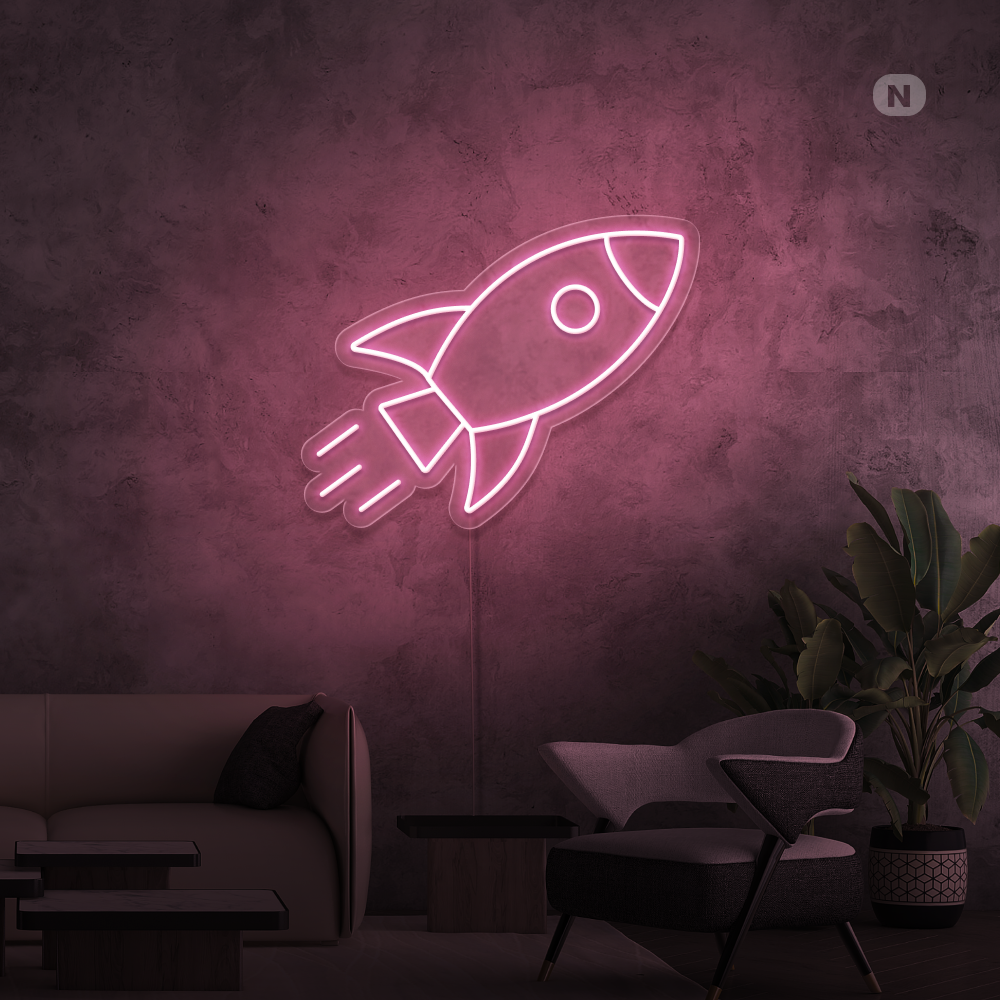 Enseigne néon Fusée