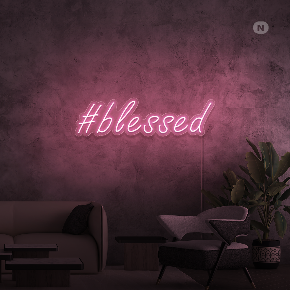 Enseigne néon #Blessed