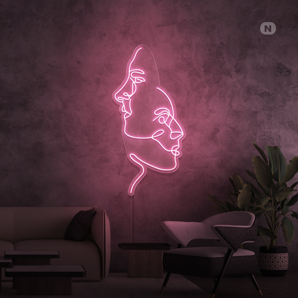 Enseigne néon Les visages
