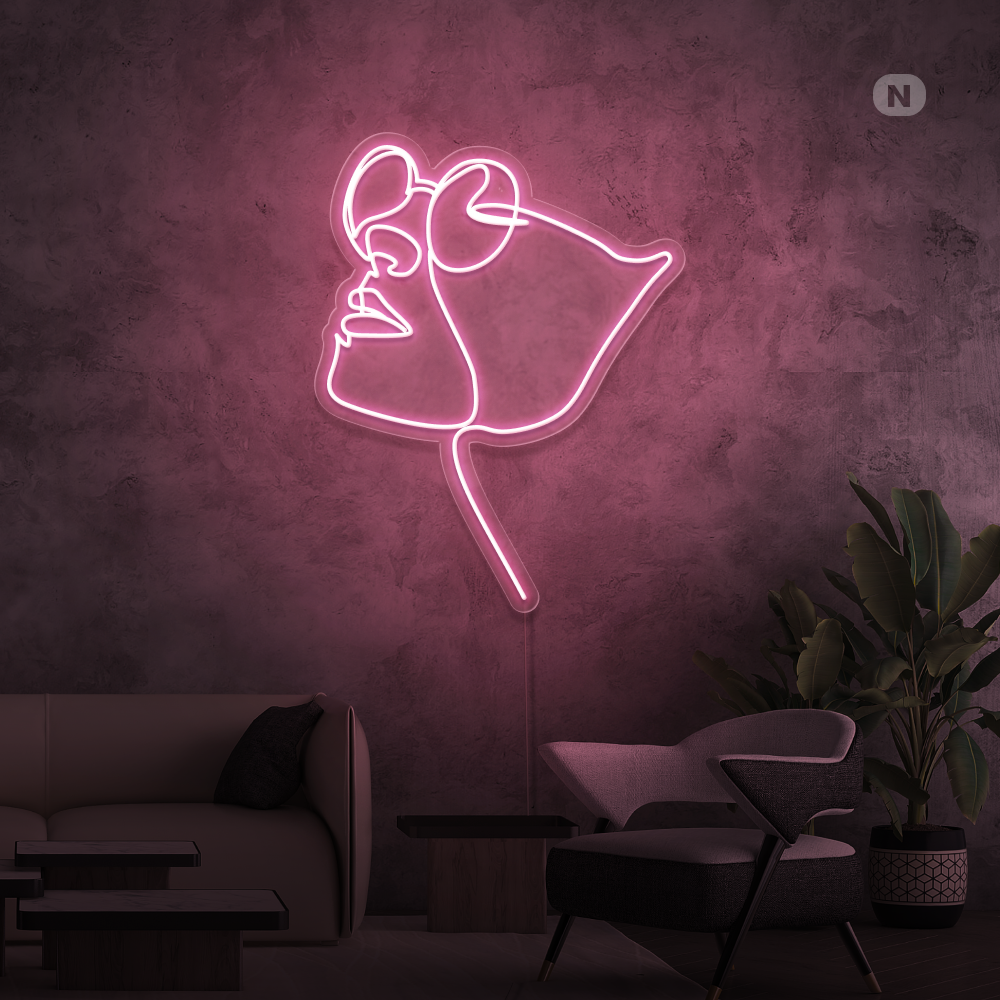 Enseigne néon Gezicht met bril