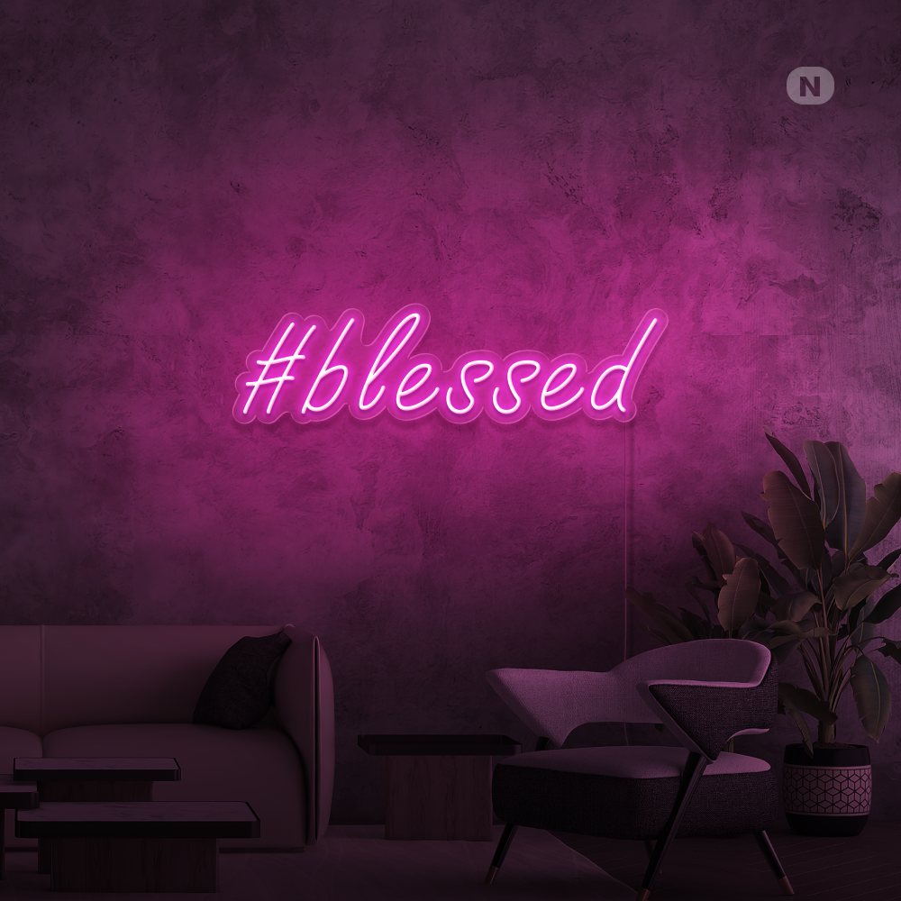 Enseigne néon #Blessed