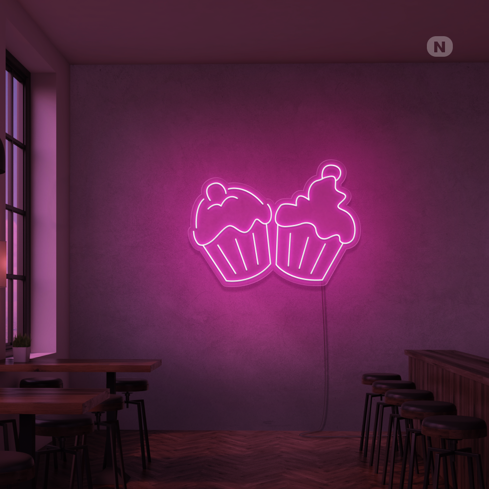 Enseigne néon Cupcakes