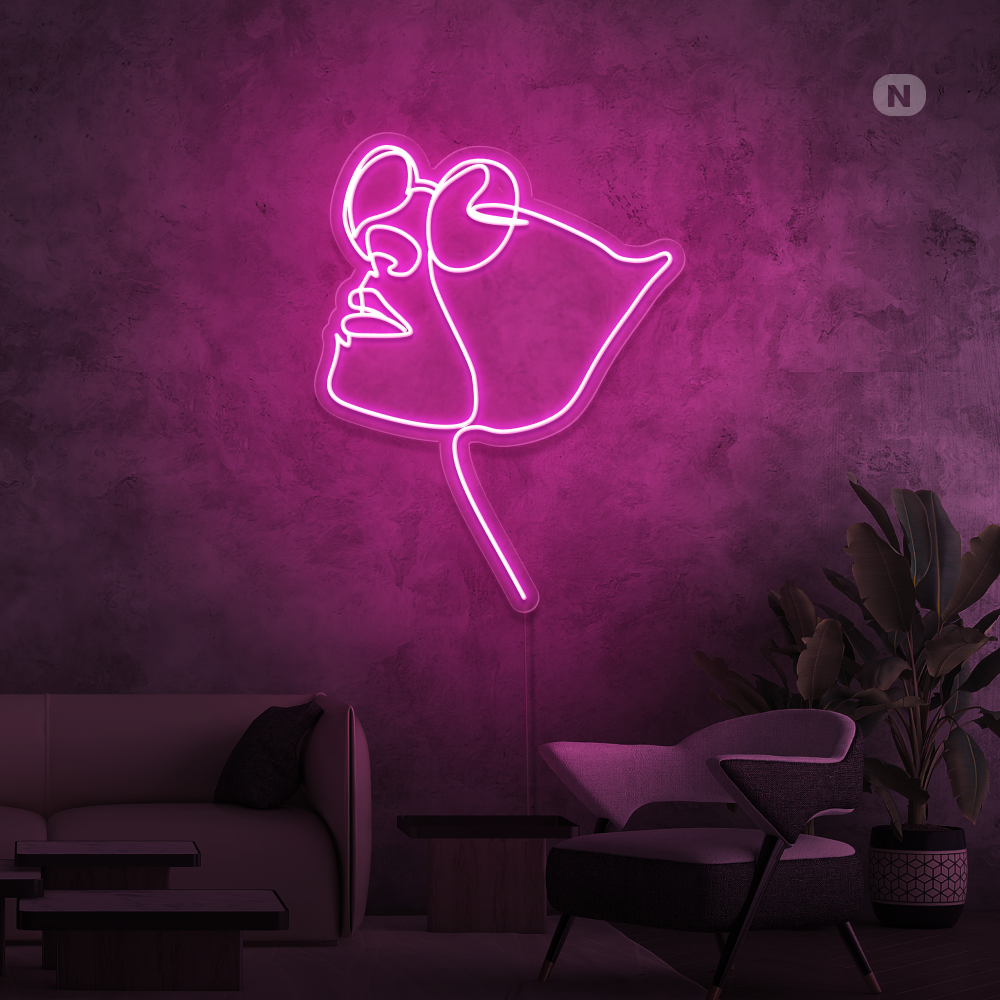 Enseigne néon Gezicht met bril