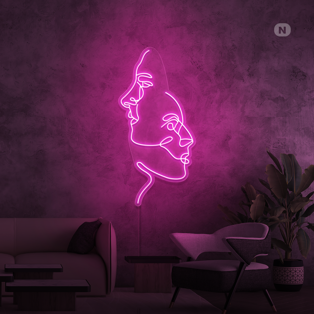 Enseigne néon Les visages