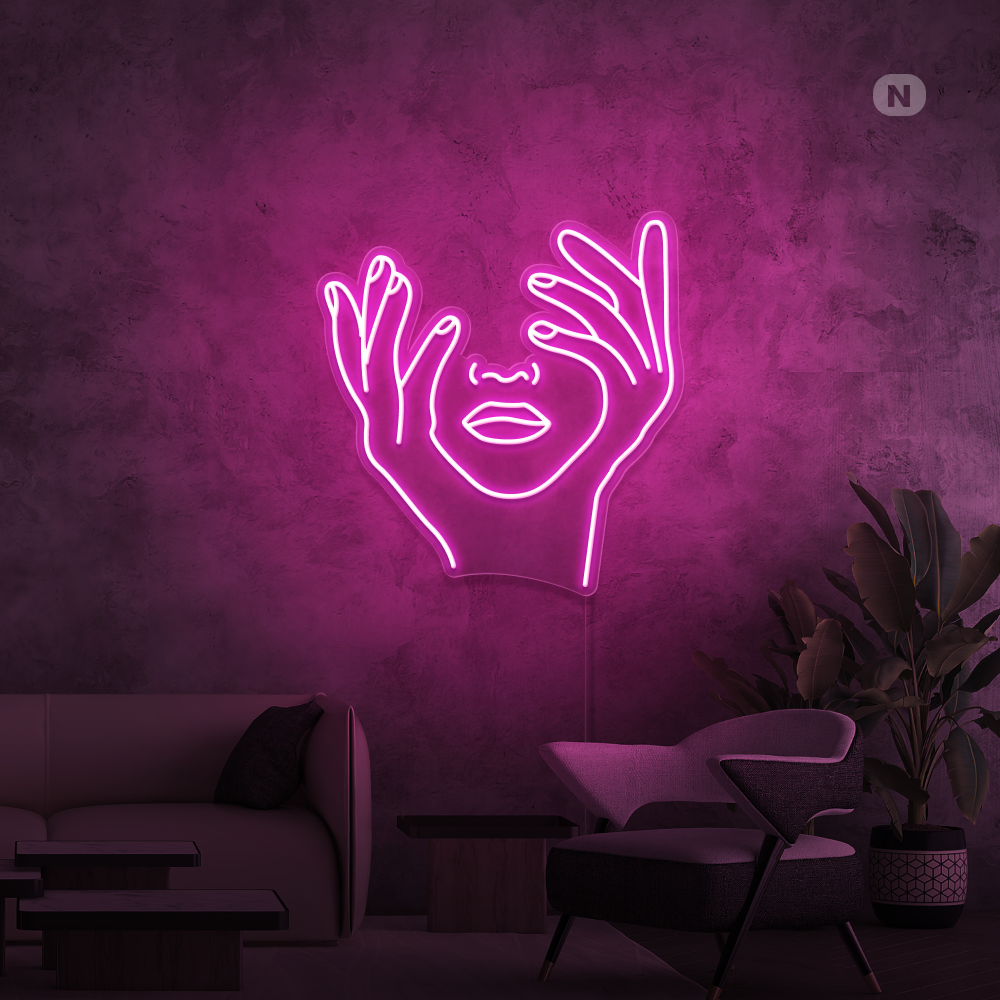 Enseigne néon Visage artistique