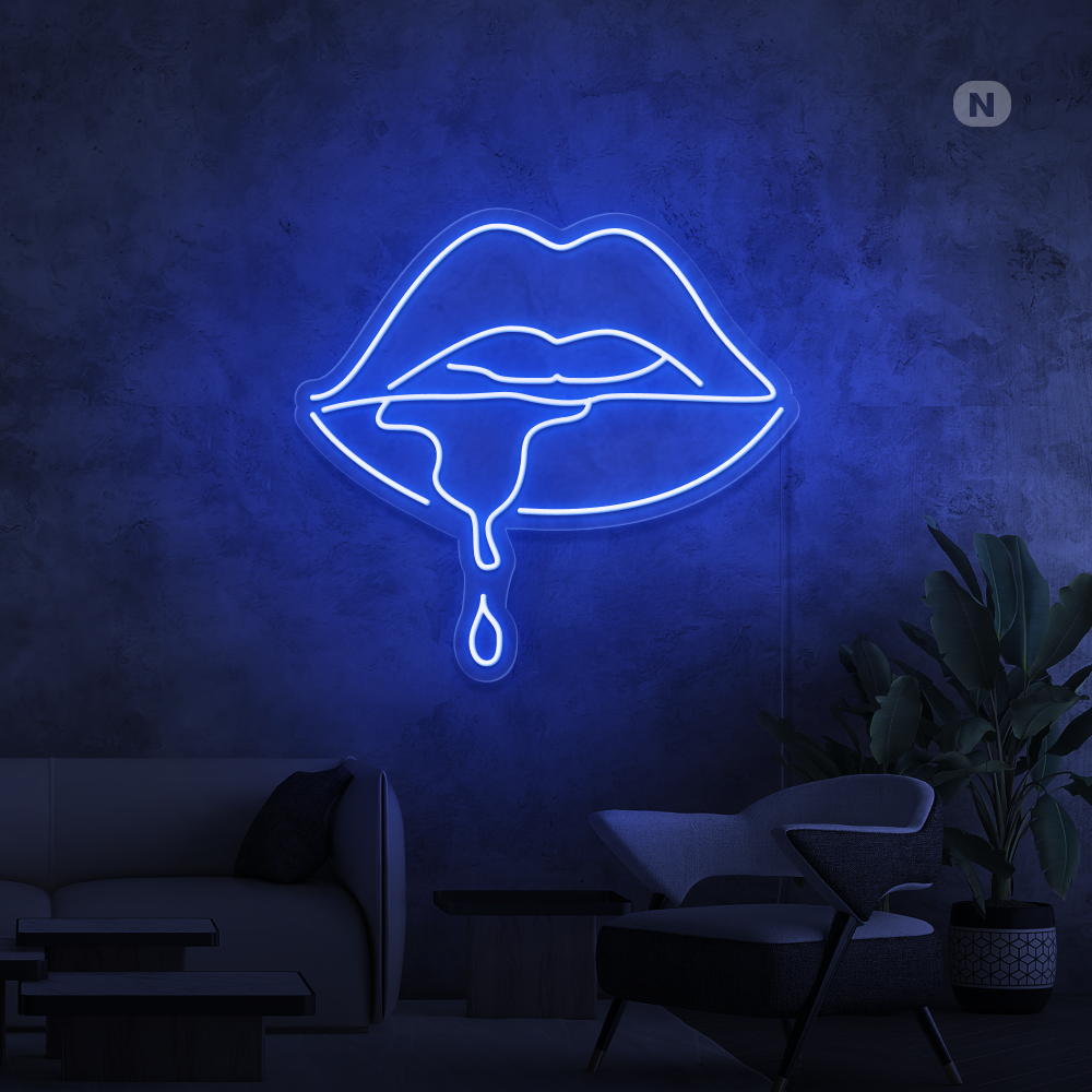 Enseigne néon Lèvres caustiques
