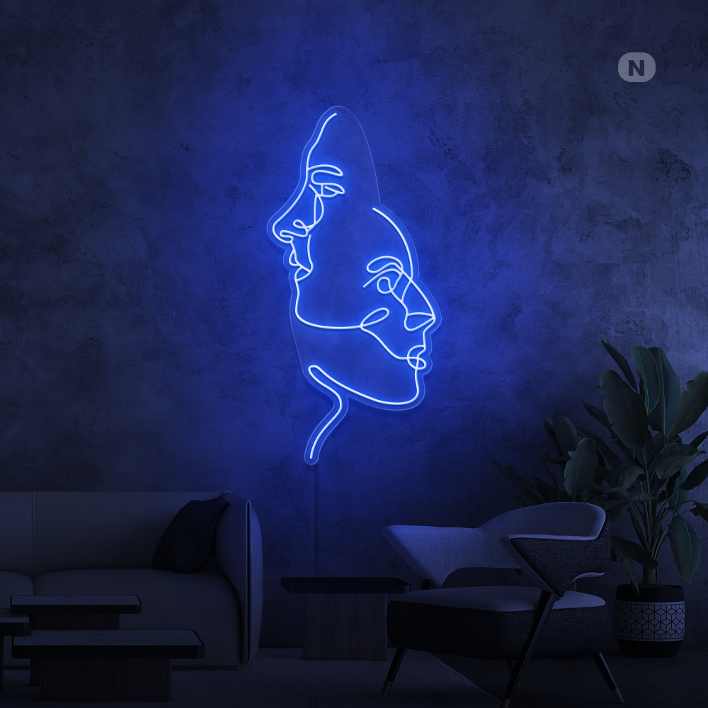 Enseigne néon Les visages