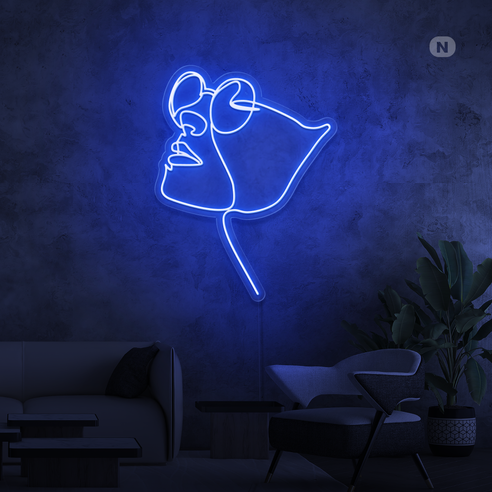 Enseigne néon Gezicht met bril