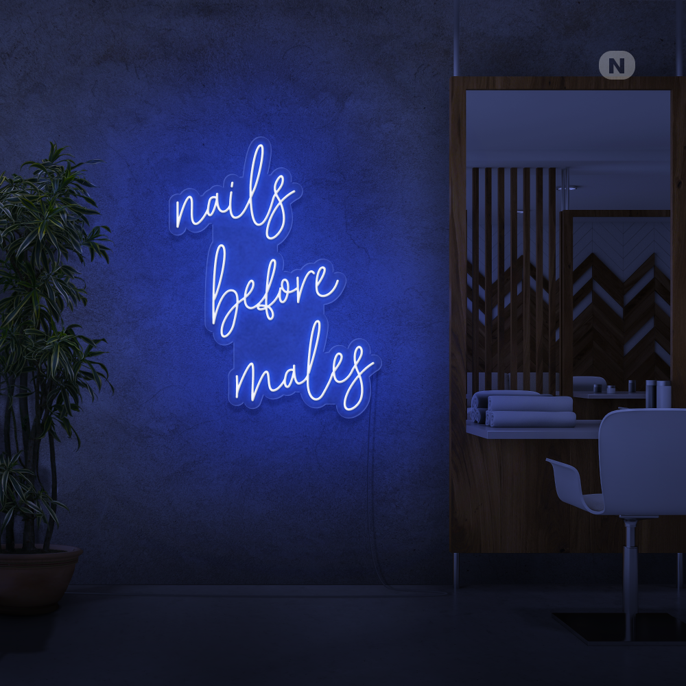 Enseigne néon nails before males