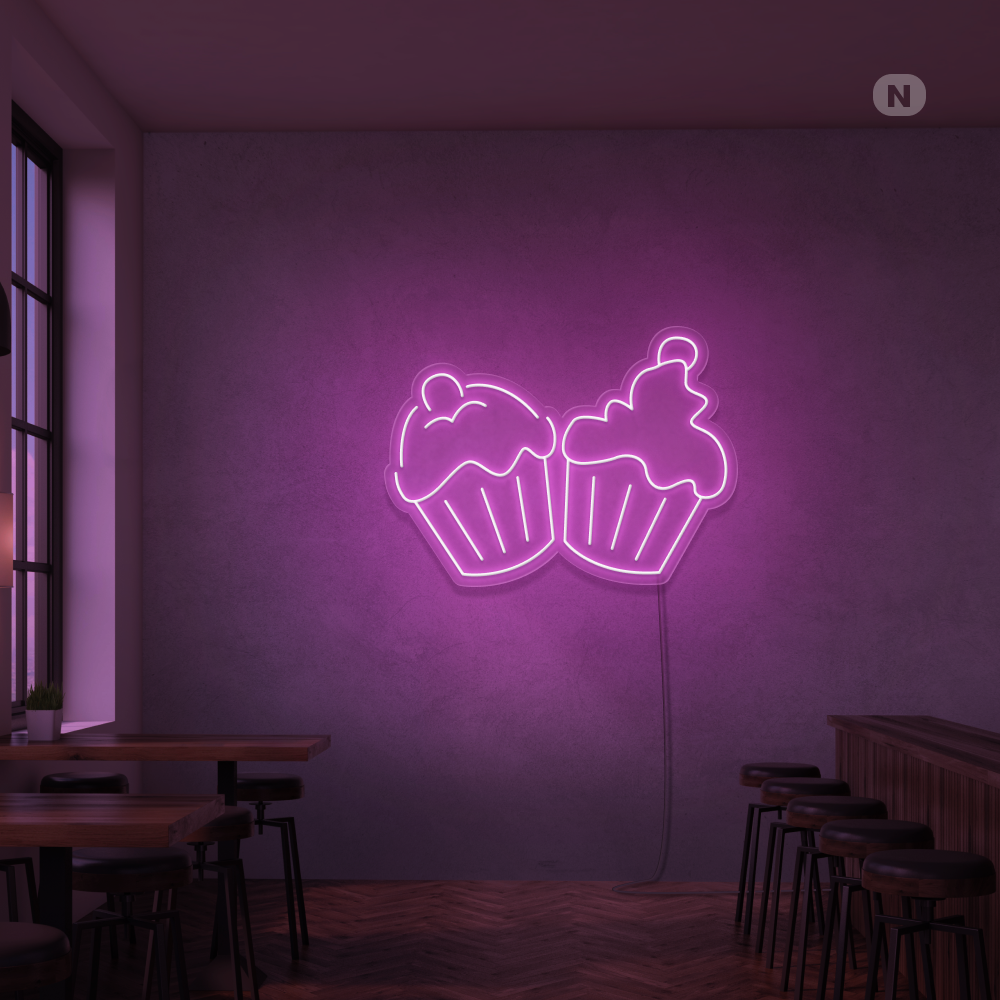 Enseigne néon Cupcakes