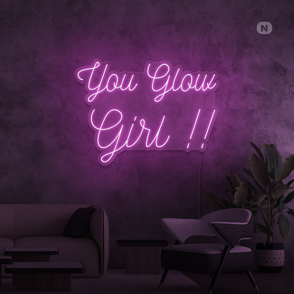Enseigne néon You Glow Girl