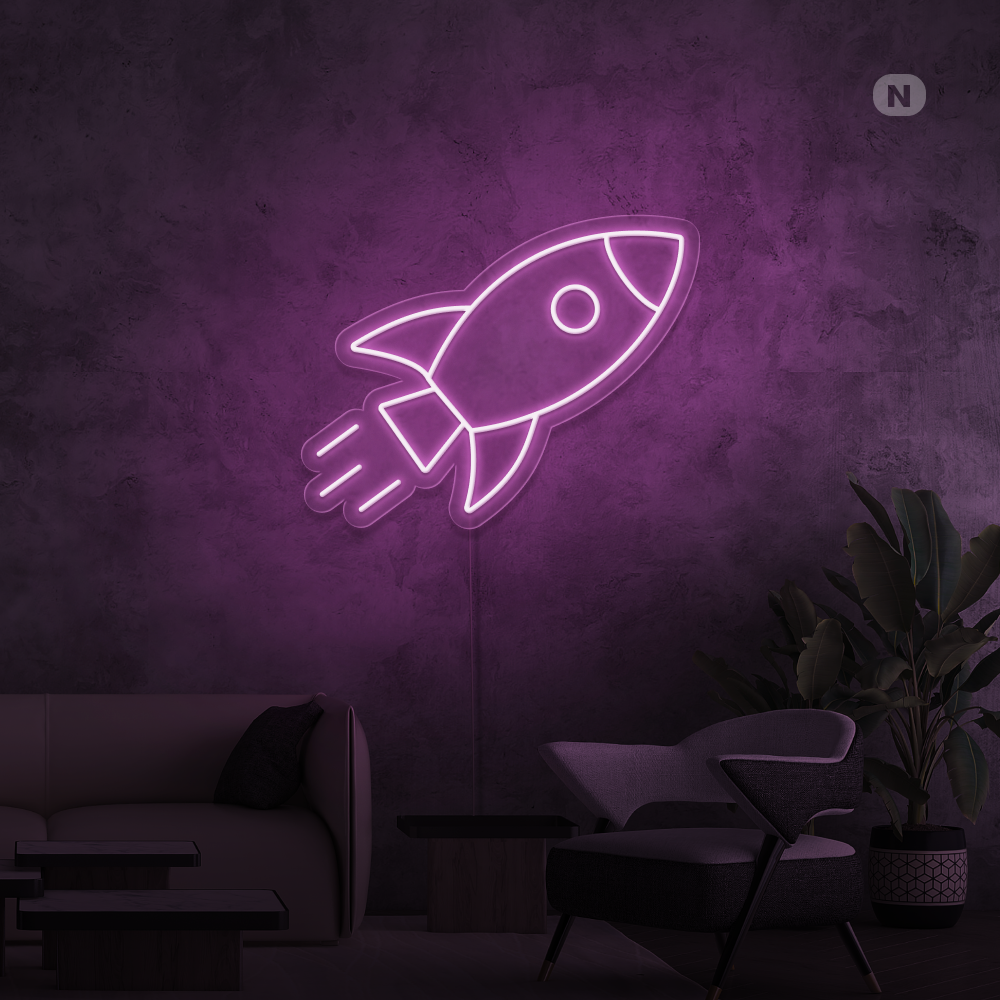 Enseigne néon Fusée