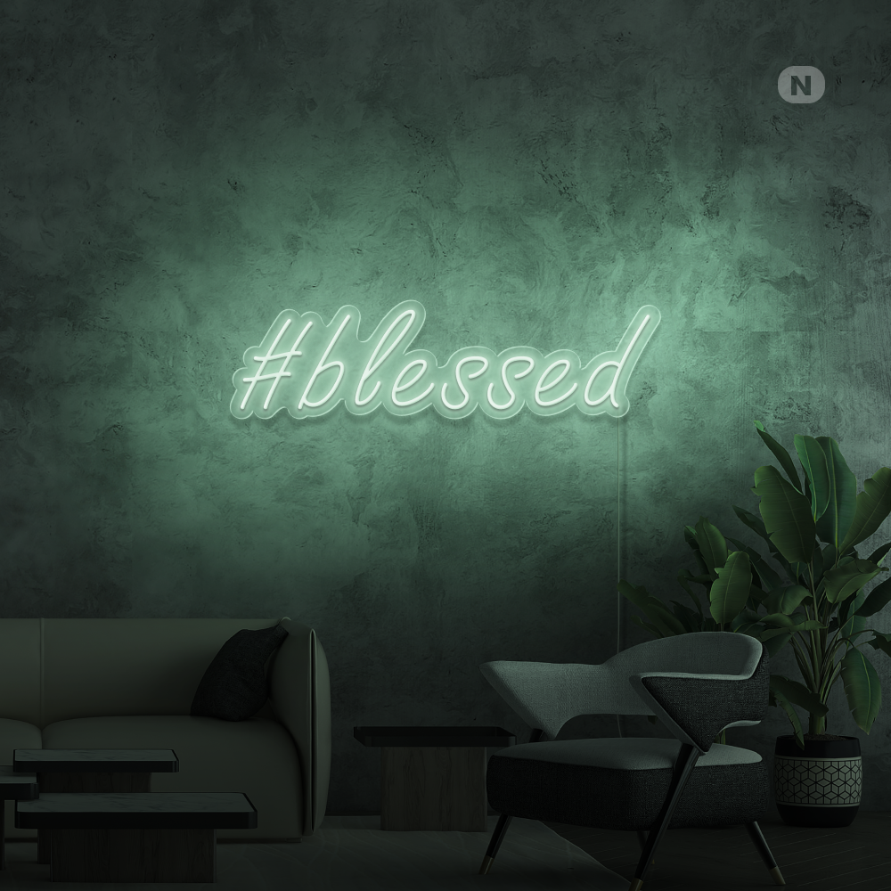 Enseigne néon #Blessed