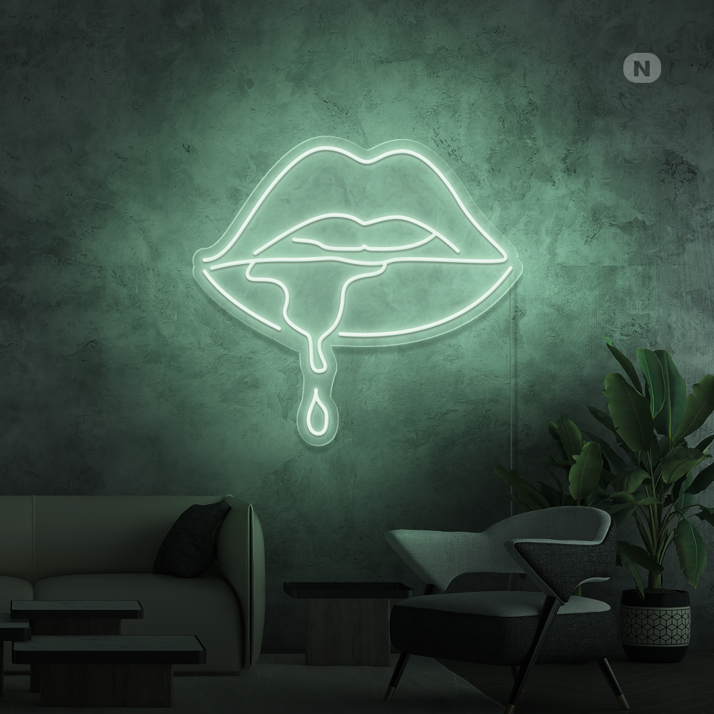 Enseigne néon Lèvres caustiques