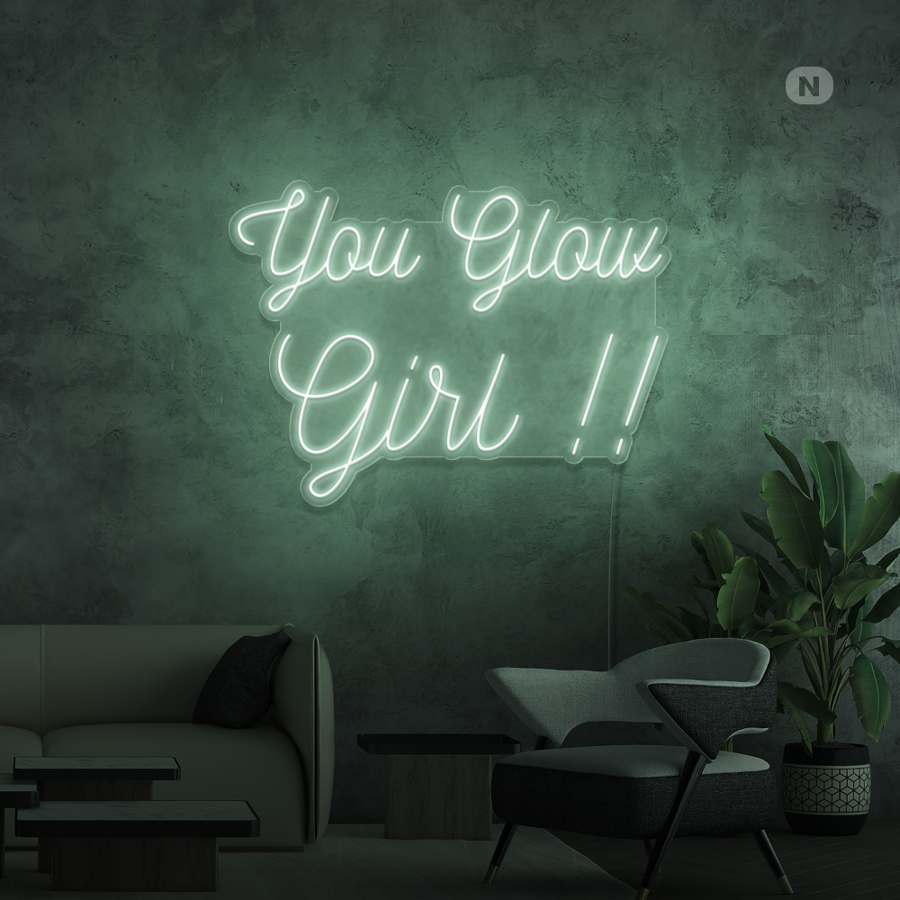 Enseigne néon You Glow Girl