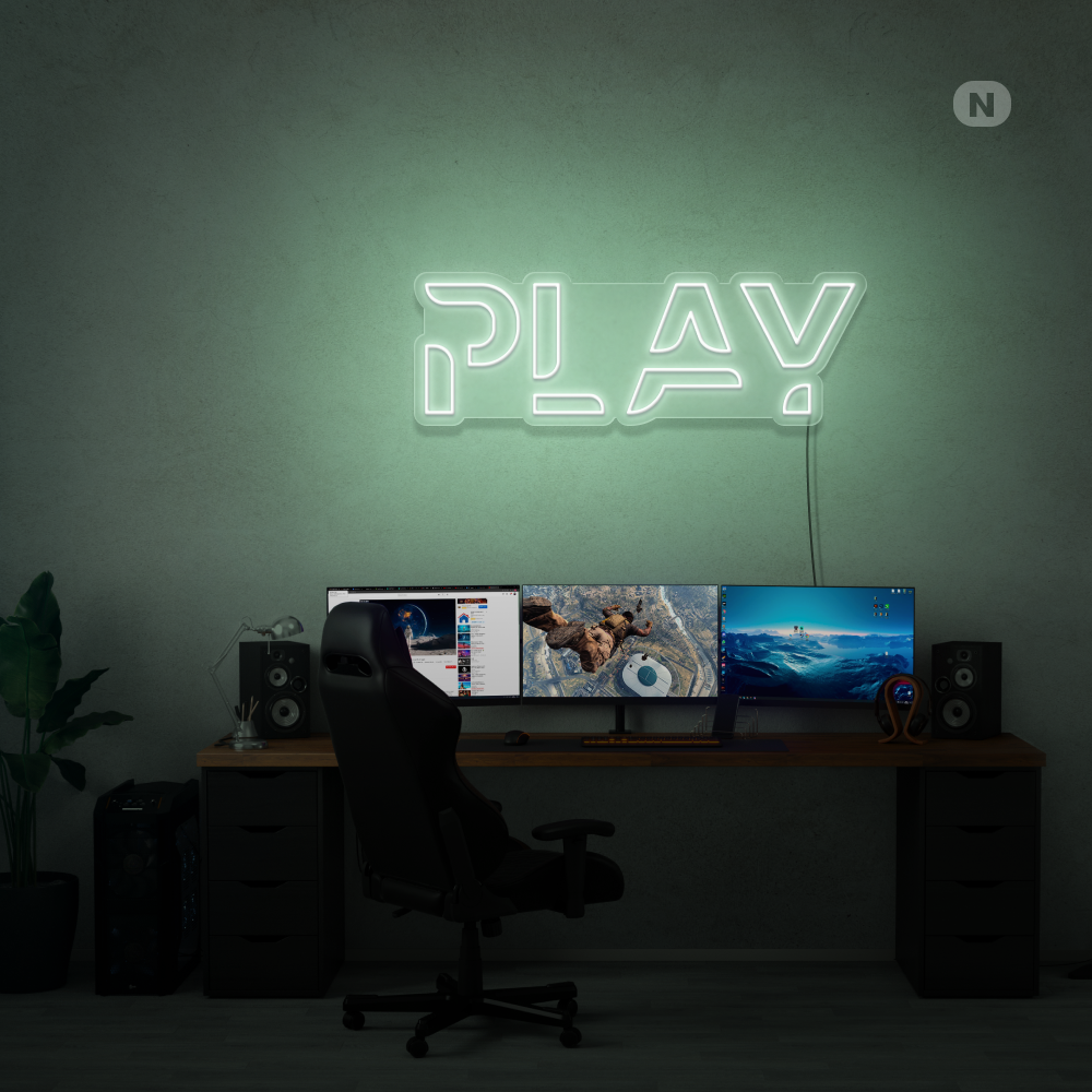 Enseigne néon Play