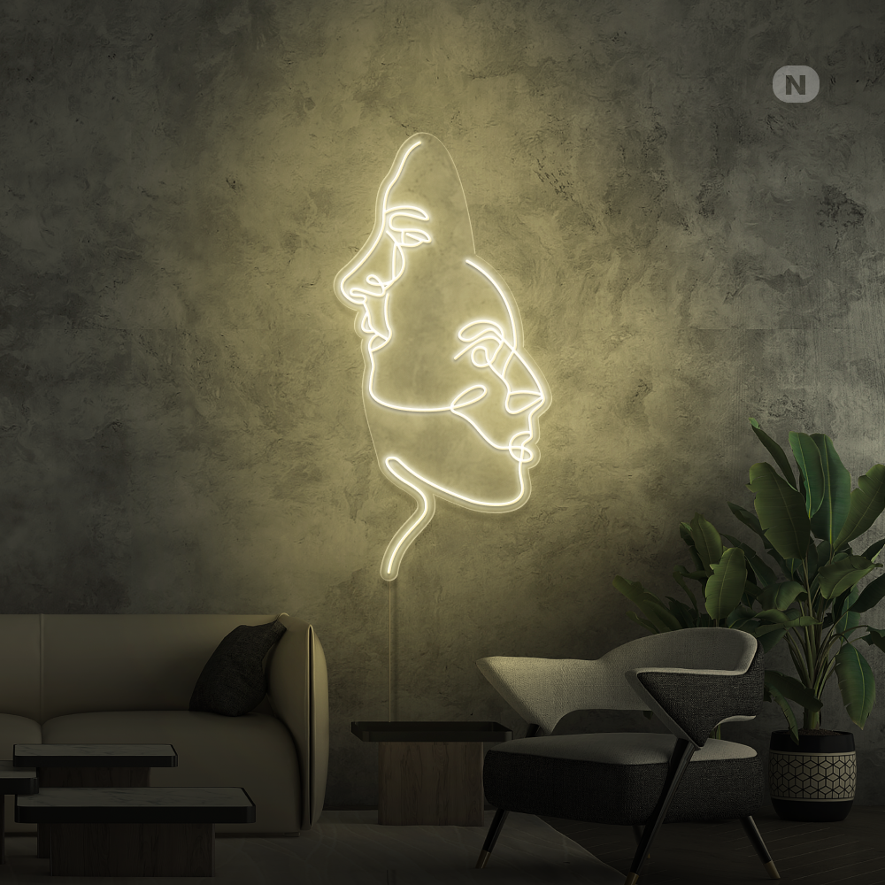 Enseigne néon Les visages