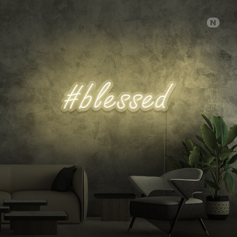 Enseigne néon #Blessed