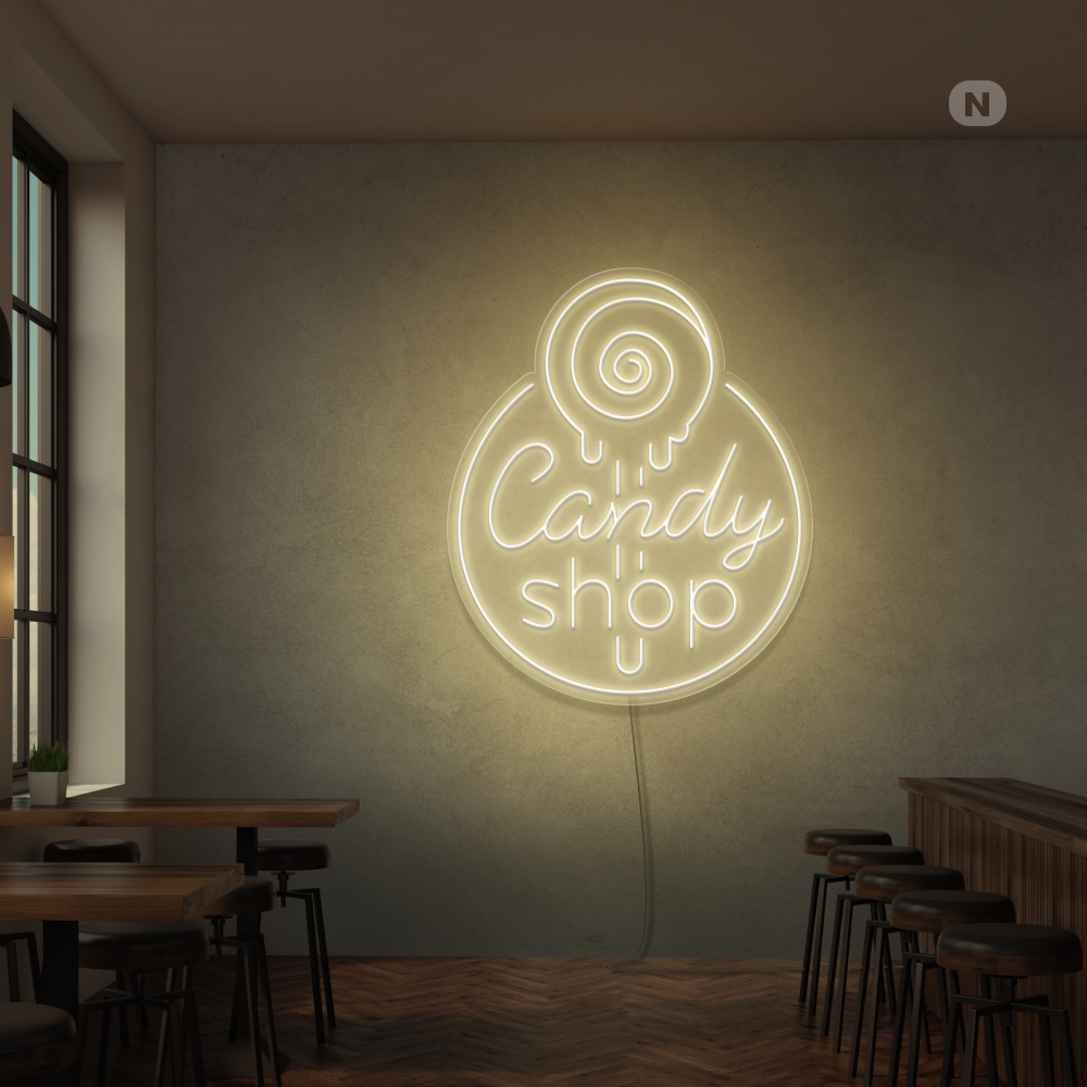 Enseigne néon Candy Shop