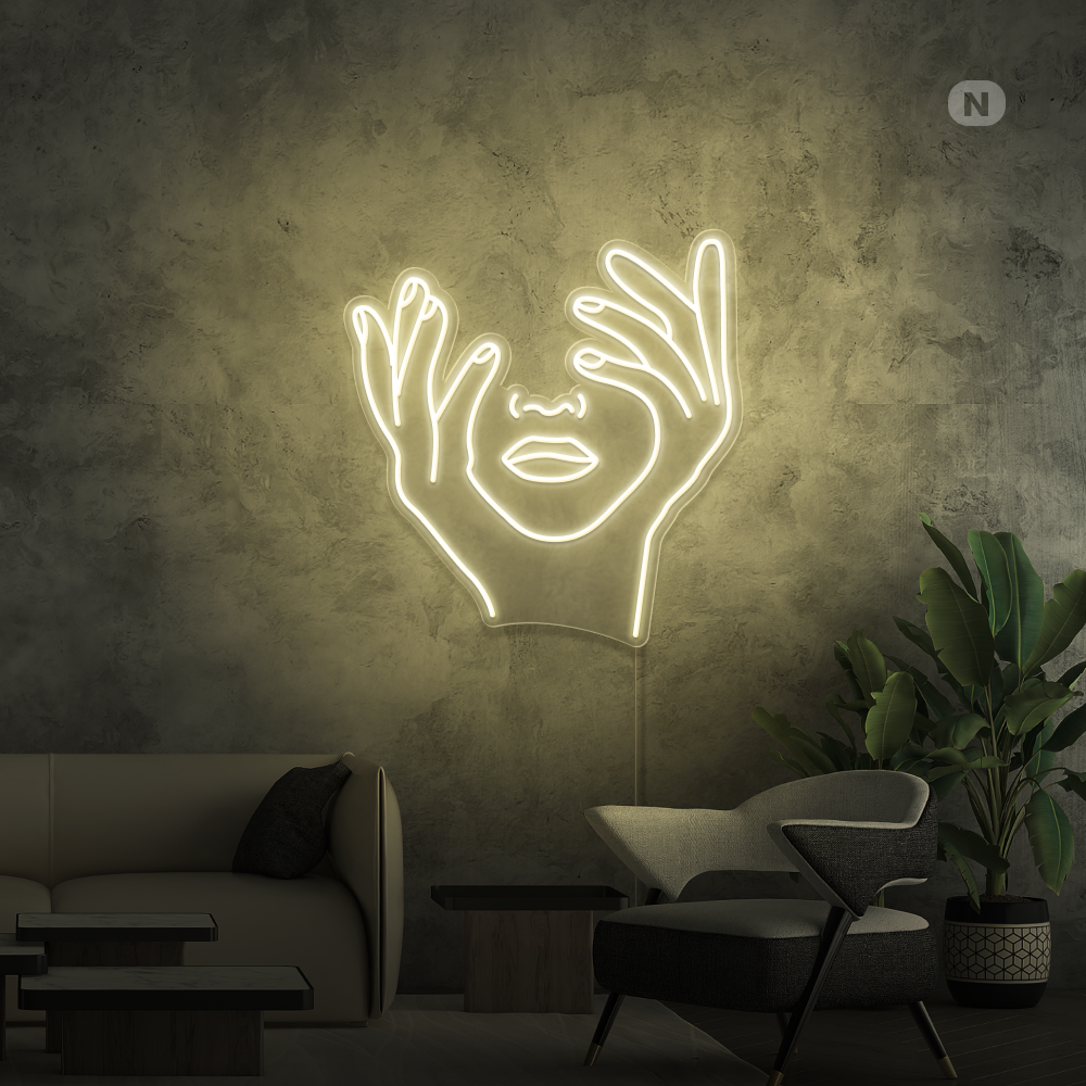 Enseigne néon Visage artistique