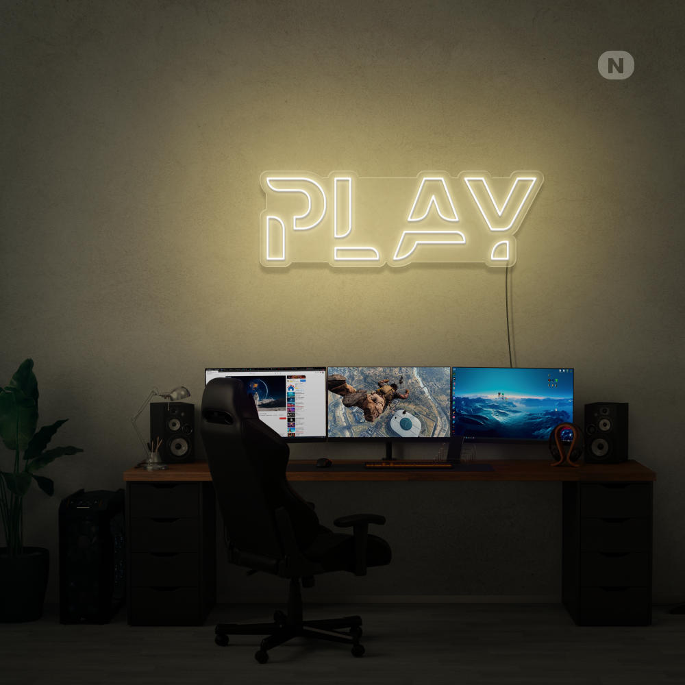 Enseigne néon Play