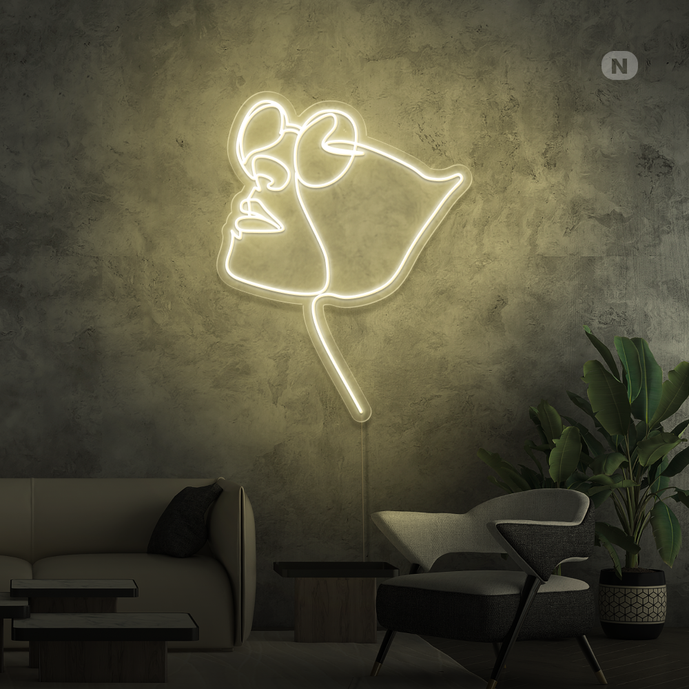 Enseigne néon Gezicht met bril