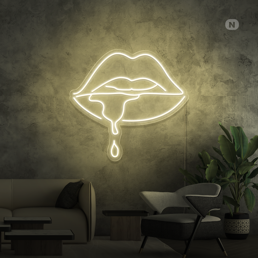 Enseigne néon Lèvres caustiques