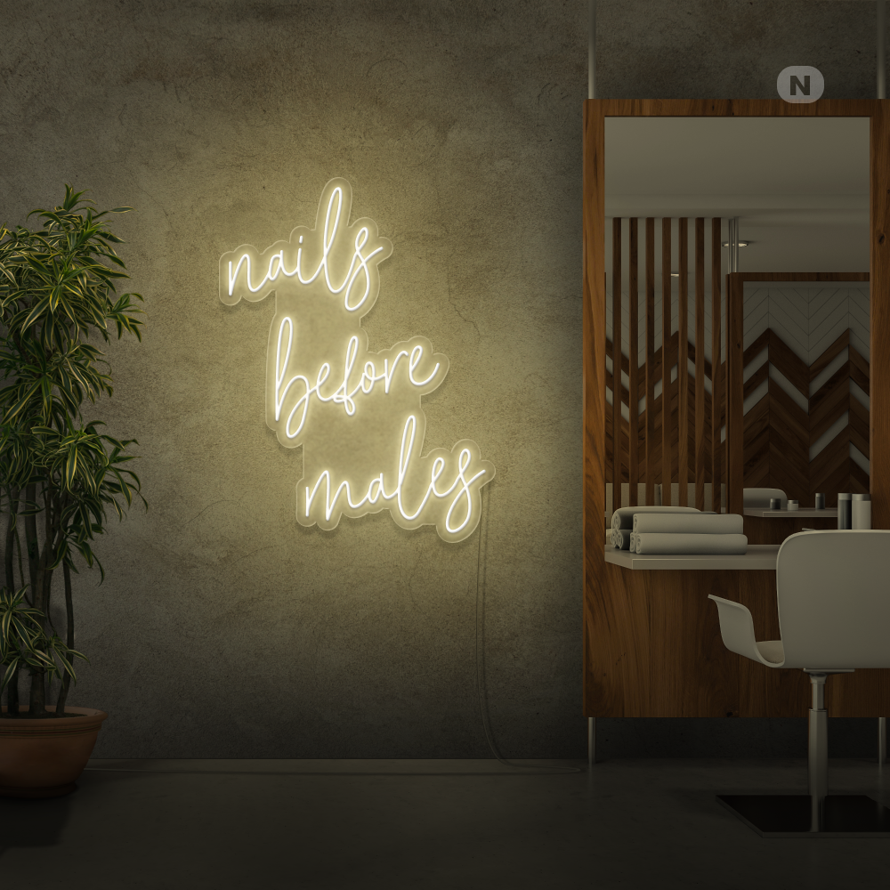 Enseigne néon nails before males