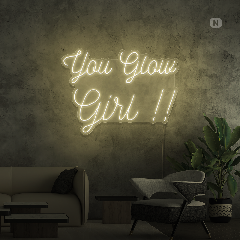 Enseigne néon You Glow Girl