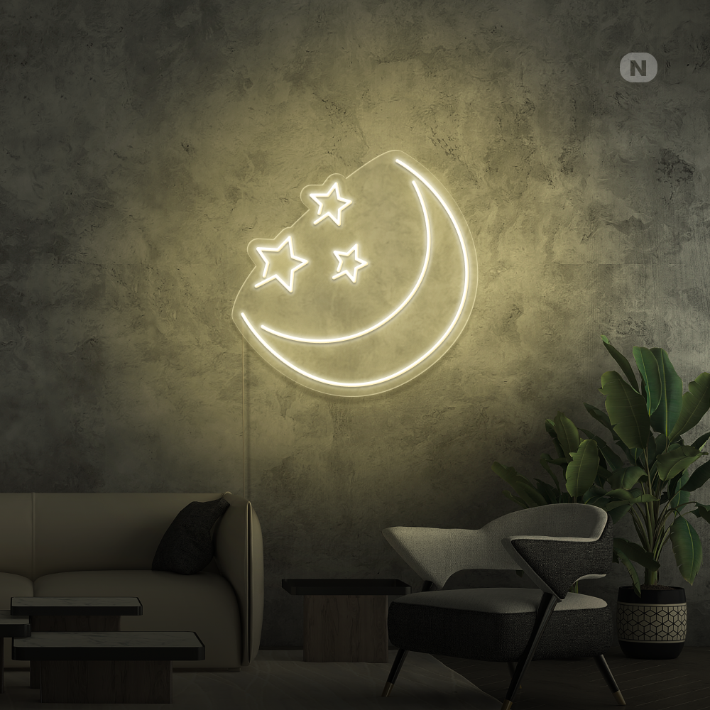 Enseigne néon Lune