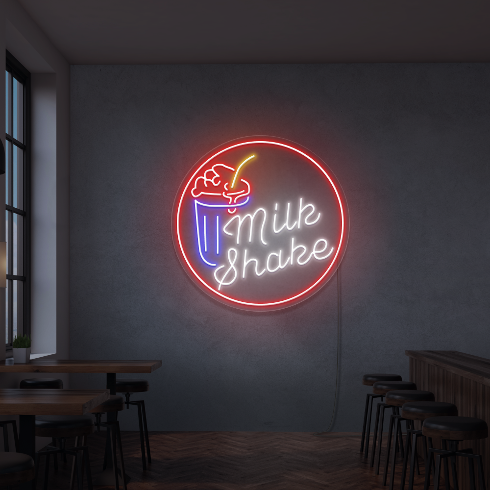 Enseigne néon Milkshake