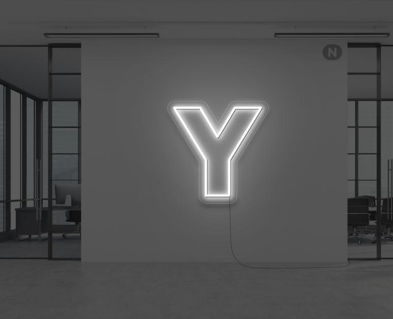 lettre-neon-y-blanc