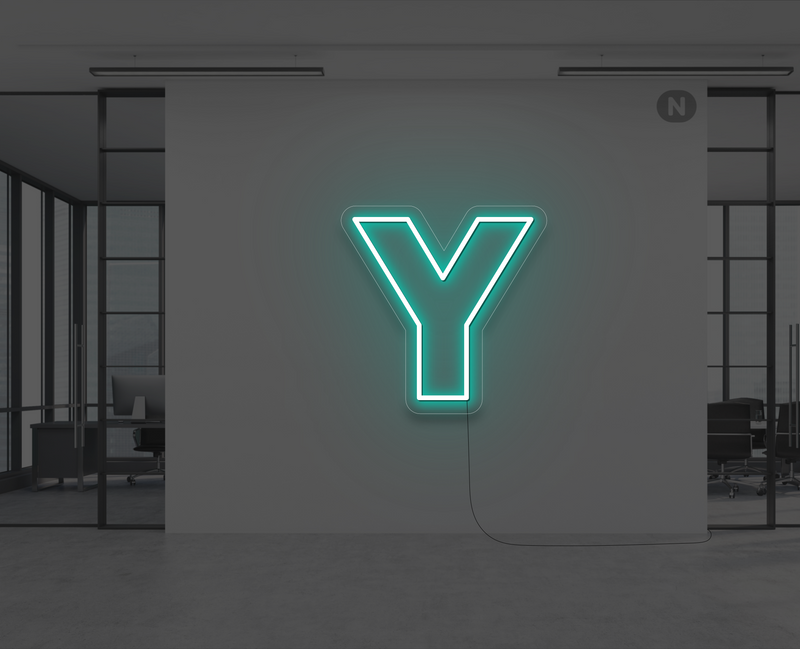 lettre-neon-y-turquoise