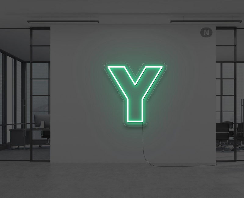 lettre-neon-y-verte