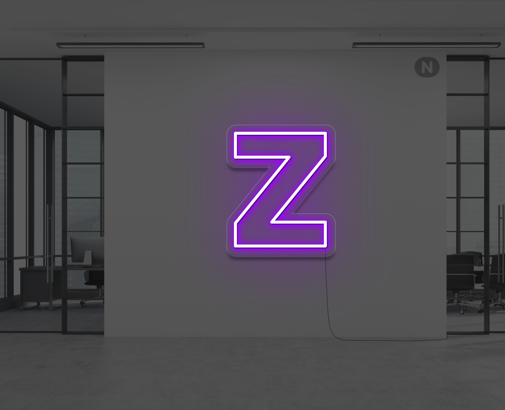 lettre-neon-z-pourpre