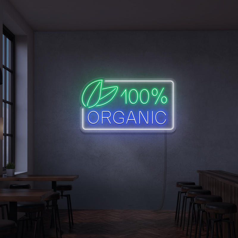 Enseigne néon 100% Organic