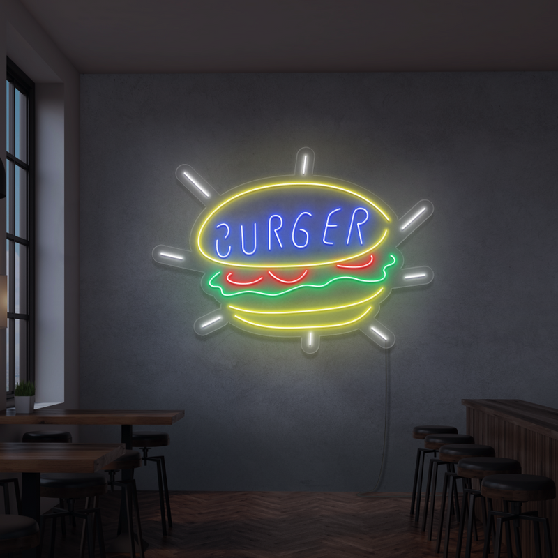 Enseigne néon Burger
