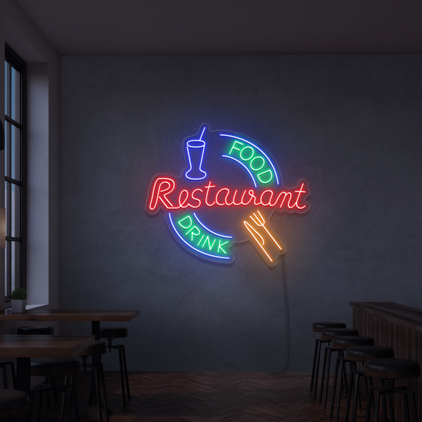 Enseigne néon Restaurant food drinks