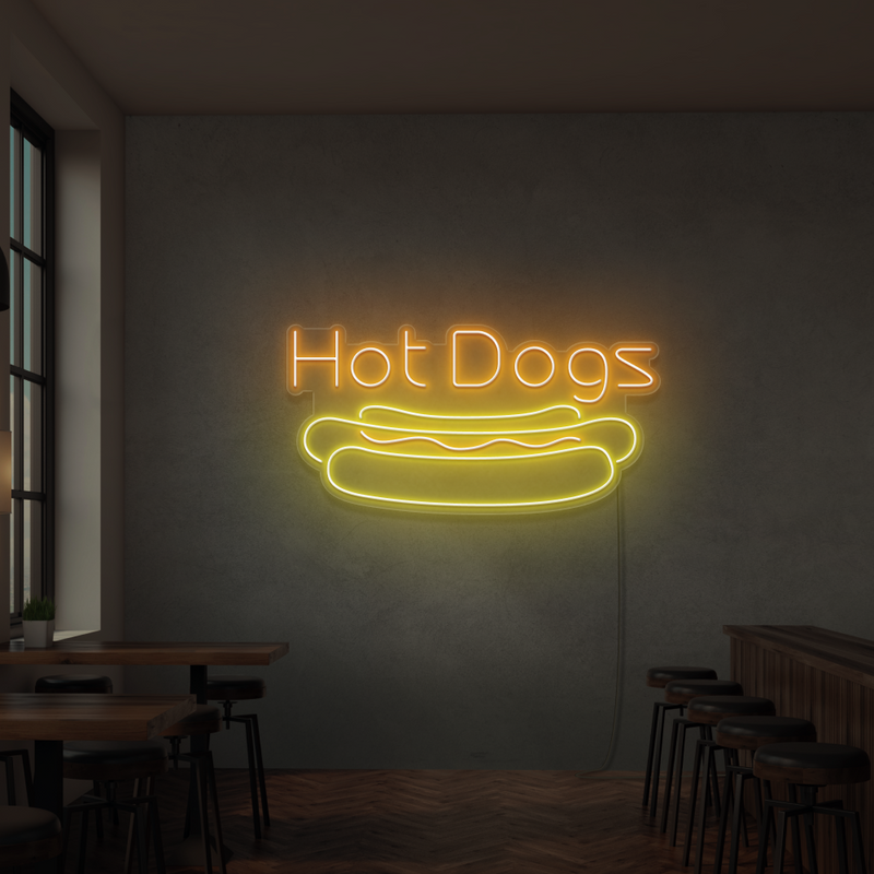 Enseigne néon Hot Dogs