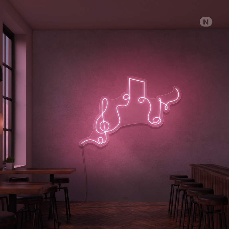 Enseigne néon Notes de musique
