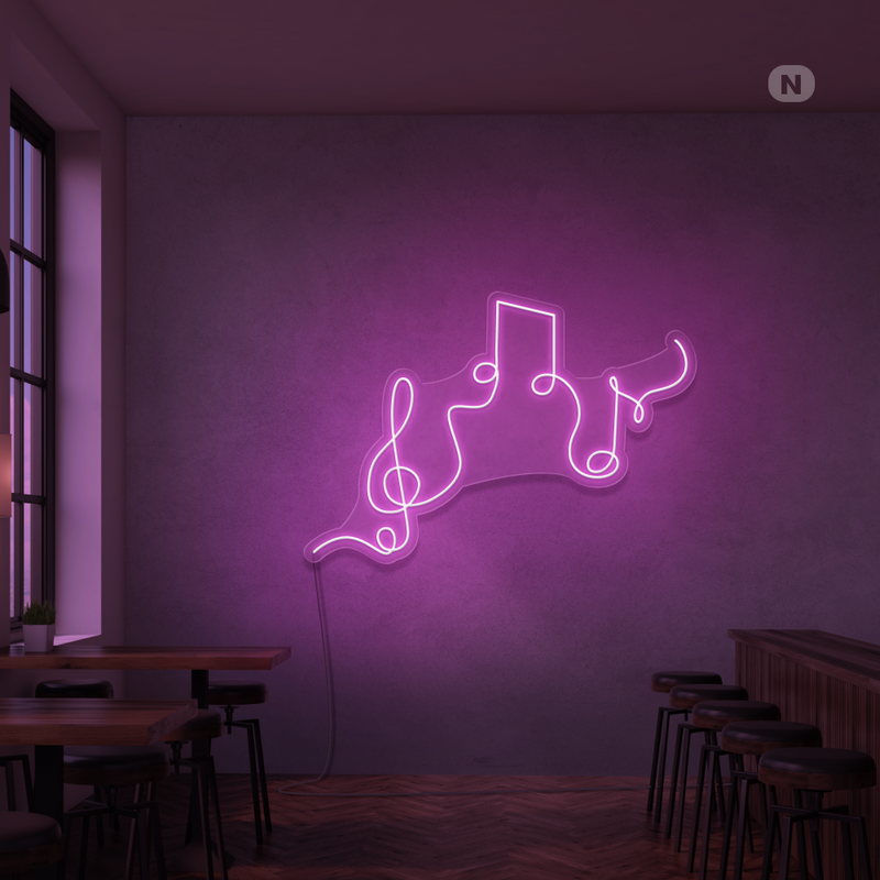 Enseigne néon Notes de musique