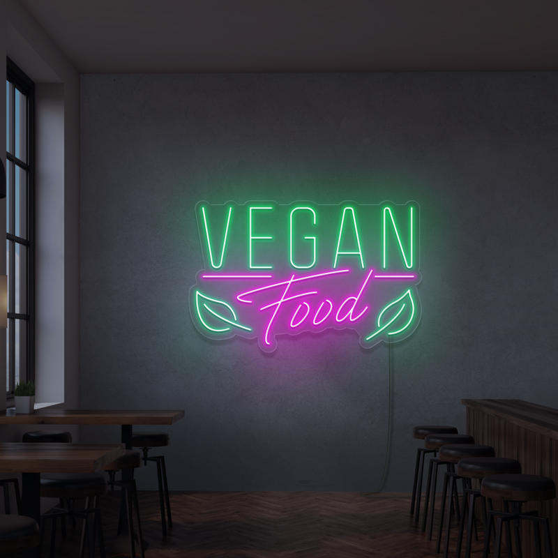 Enseigne néon Vegan Food